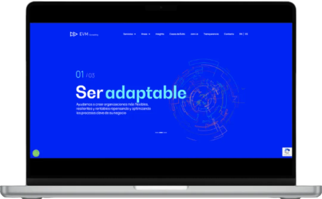 Proyecto web de EVM Consulting desarrollado por CreceConWeb