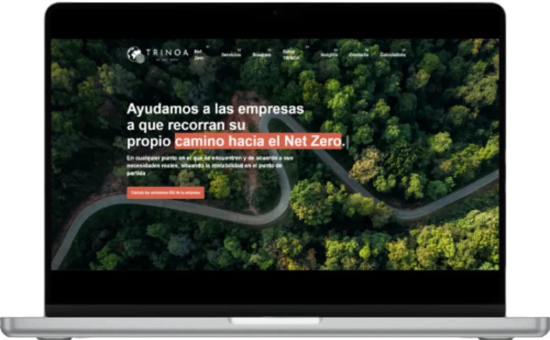 Proyecto web de Trinoa desarrollado por CreceConWeb